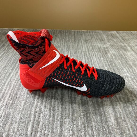 Nike Alpha Menace Elite 2 Mens 12.5 Flyknit Football Cleats Black/Red BV2077-009